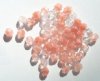 50 6mm Faceted Two Tone Crystal & Satin Pink Beads